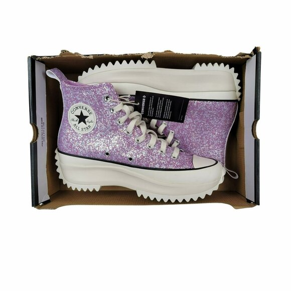 ⭐Converse Run Star Hike Hi Platform 6 Men's Shoes Sneaker Purple Glitter A10096C - Picture 7 of 10